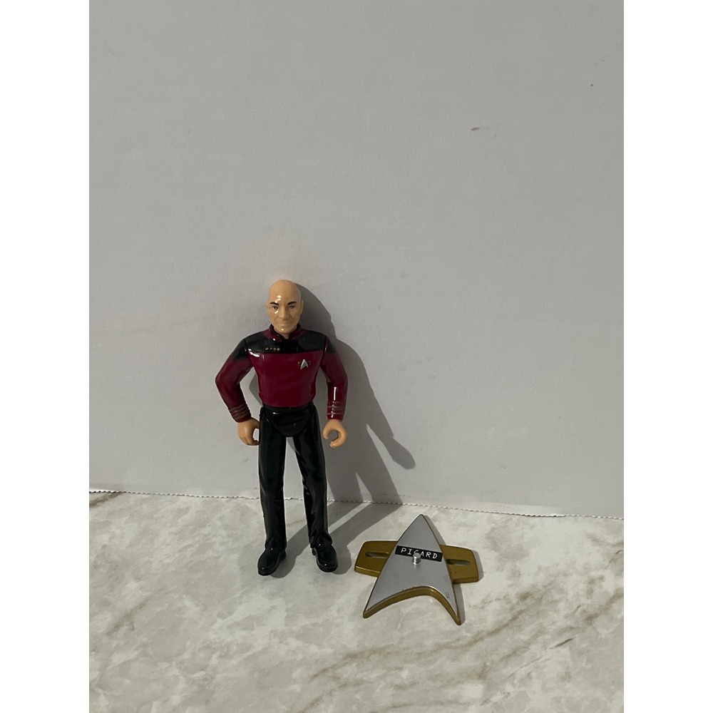 Vintage Star Trek TNG Captain Jean-Luc Picard Action Figure Playmates Stand